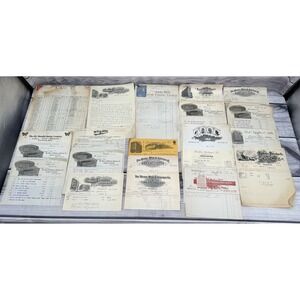 LARGE LOT ANTIQUE EARLY 1900's EPHEMRA - RECEIPTS INVOICES LETTERS NICE GRAPHICS